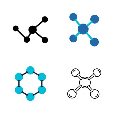 Moleküler element logosu illüstrasyon sembolü tasarımı