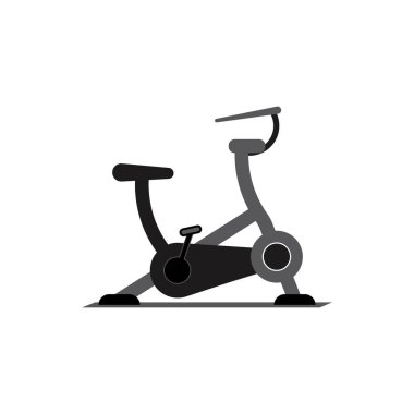Egzersiz bisiklet fitness simgesi düz tasarım