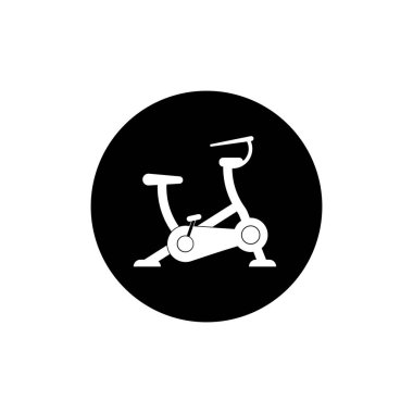 Egzersiz bisiklet fitness simgesi düz tasarım