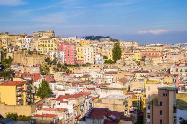 Naples, Italy. View on a sunny January day of the historic center of Naples seen from Corso Vittorio Emanuele. January 3, 2023.