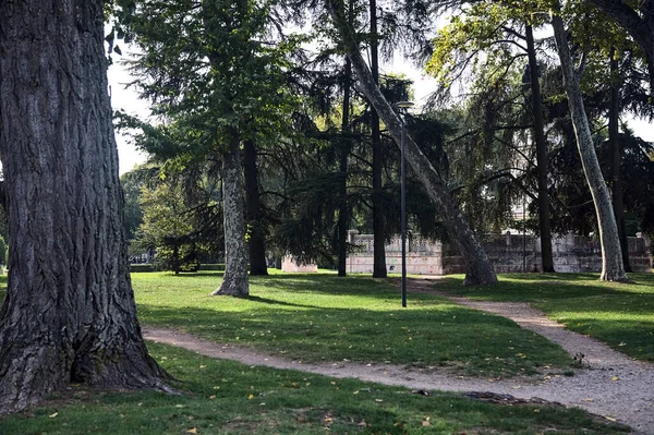 Trilhas Parque Público Uma Cidade Italiana — Fotografia de Stock