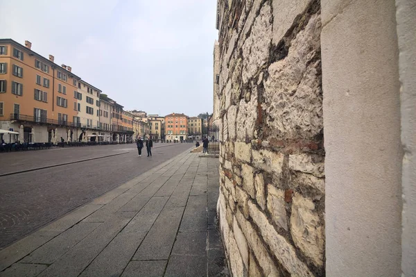 Fasada Starej Kopuły Przy Katedrze Wniebowzięcia Paolo Brescii — Zdjęcie stockowe