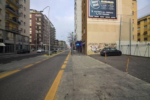 Calle Una Zona Residencial Brescia — Foto de Stock