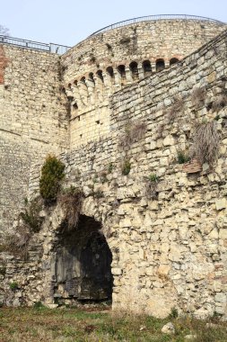 Bulutlu bir günde bir şatonun parkında kalır