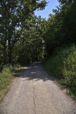 Gün batımında yamaçtaki parkta.