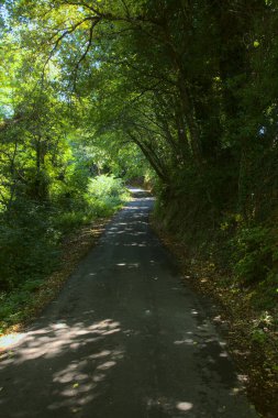 Gün batımında yamaçtaki parkta.