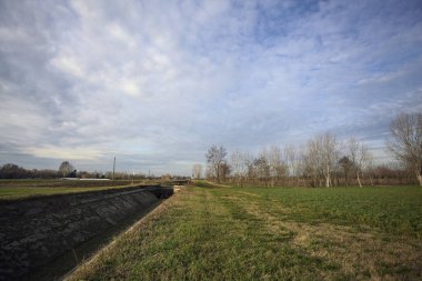 Bir koruluğun ve sulama kanalının yanındaki patikada.