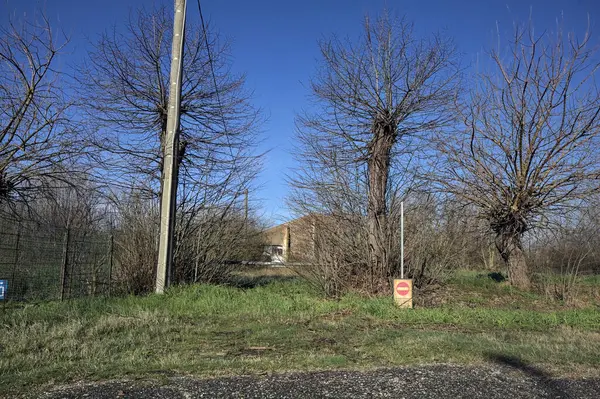 Bir kır evine giriş yolu