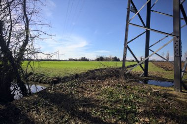 Sütunları ve kablosu olan alan