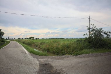 Bir tarlanın yanındaki kavşaklar