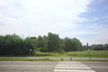 Bir köy yolunda yaya geçidi