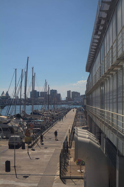Pier with moored boats