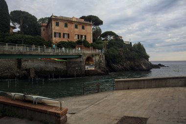 Denize akan bir derenin üzerindeki köprü.