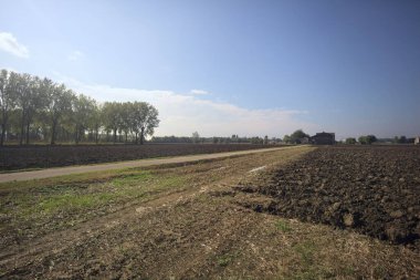 Alanlar arasındaki asfalt yol