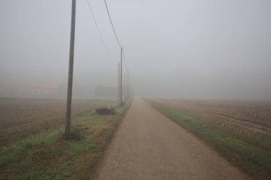 Sisli bir günde köy yolu