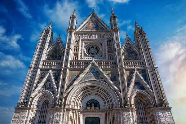 Vista Frontal Catedral Ciudad Orvieto —  Fotos de Stock