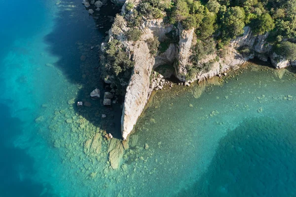 stock image front of a rock on an island in Lake Bolsena