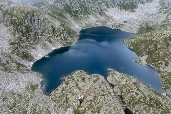 Vanuit Lucht Zicht Het Bevroren Meer Trentino — Stockfoto