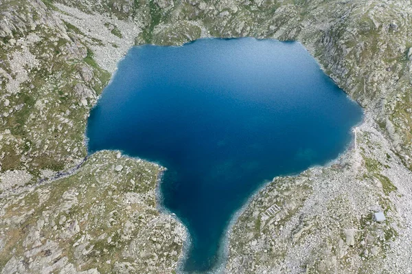 Vue Aérienne Lac Serdoli Dans Trentino — Photo