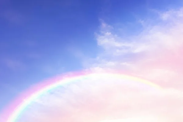 shape of cloud and rainbow on colorful pastel  sky