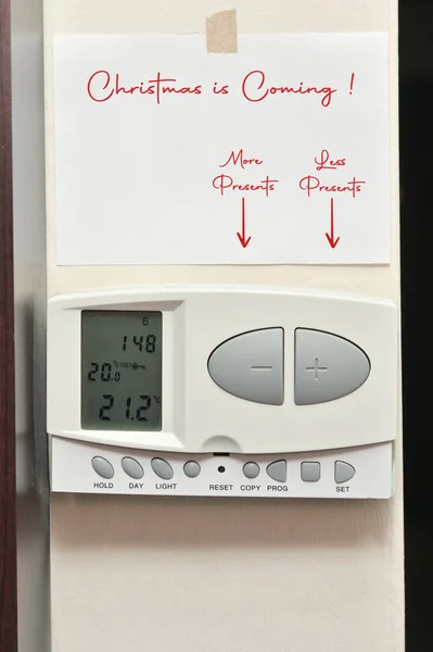 Concept Choice Adjusting Room Temperature On Digital Thermostat