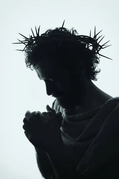 Jesucristo Retrato Con Corona Espinas —  Fotos de Stock