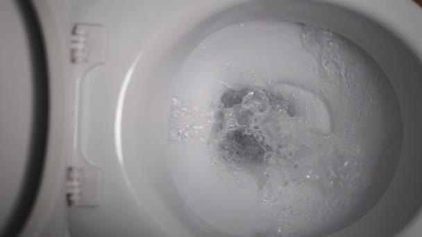 Explore Processo Simples Garantir Banheiro Limpo Lavando Vaso Sanitário Enfatize — Vídeo de Stock