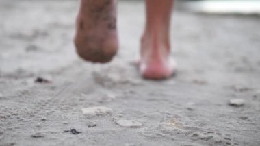 Küçük çakıl taşlarıyla kaplı bir sahil boyunca zarif bir şekilde hareket eden bacakların her adımında su yavaşça onlara çarpıyor her adımında çakıl taşları ve su arasında ritmik bir dans yaratıyor..