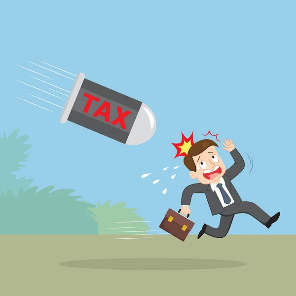 Empresario Atacado Por Impuestos — Vector de stock