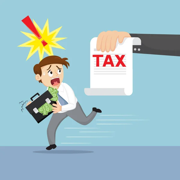 Biznesmen Zaatakowany Podatkiem — Wektor stockowy