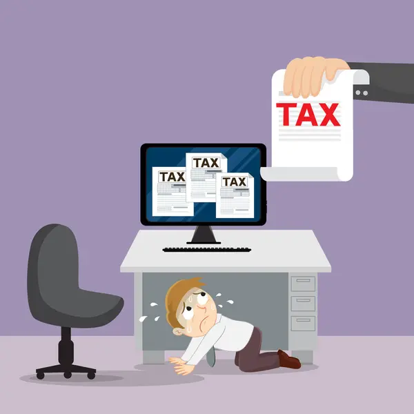 Homme Affaires Attaqué Par Les Impôts — Image vectorielle
