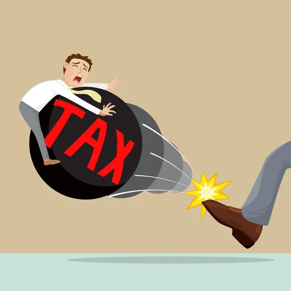 Businessman Attacked Tax — Stock Vector