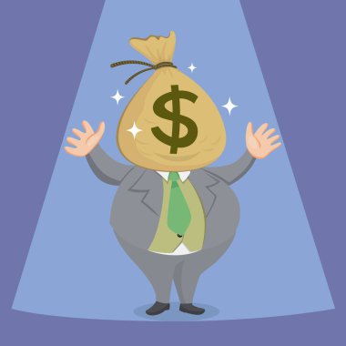 Para çantası olan şişman bir işadamı.. 