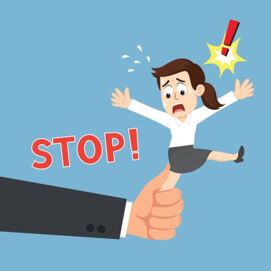 Çizgi film Koca El Koşan Kadın Yakalıyor.