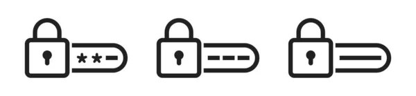 Passwort Sicherheitssymbol Gesetzt Vektorillustration Passwortsichere Symbole Login Passwort Zeichen Symbol — Stockvektor