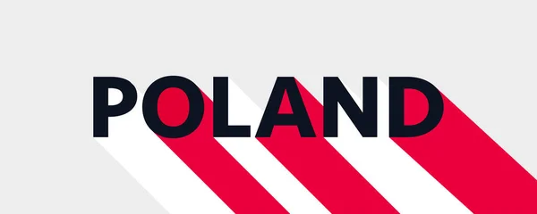 Polônia Banner Texto Ilustração Vetorial Bandeiras Polónia Polónia Elemento Design — Vetor de Stock