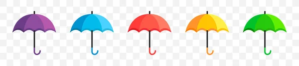 Umbrella Icon Set Umbrella Colorful Symbol Collection Vector Illustration — Stock Vector