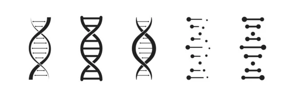 Ensemble Icônes Adn Icône Molécule Structure Adn Des Icônes Chromosomiques — Image vectorielle