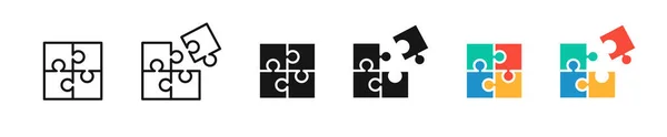 Icono Del Rompecabezas Ilustración Vectorial Aislada Puzzle Colección Símbolos — Archivo Imágenes Vectoriales