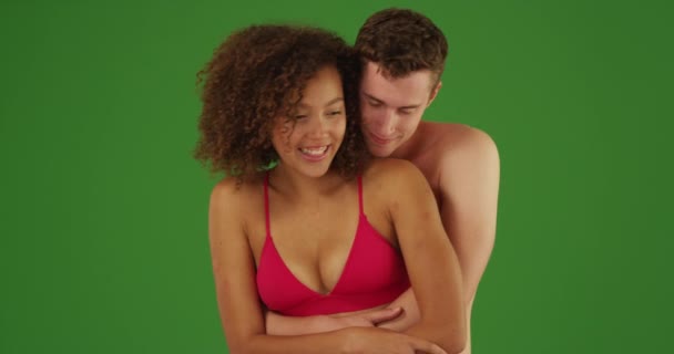 Lovely Couple Holding One Another Green Screen Green Screen Keyed — Stock Video