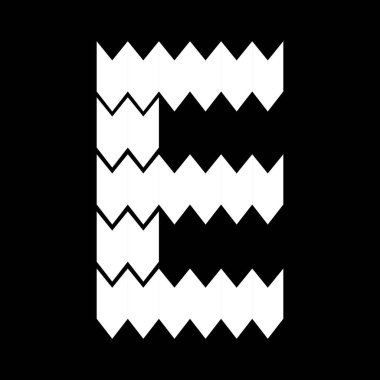 E harfi dizaynı tüylü ve pürüzlü görünüyor. Sportif aşıklar, oyuncular ya da tişört tasarımları, kapüşonlular, kupalar, şapkalar vesaire için uygundur..