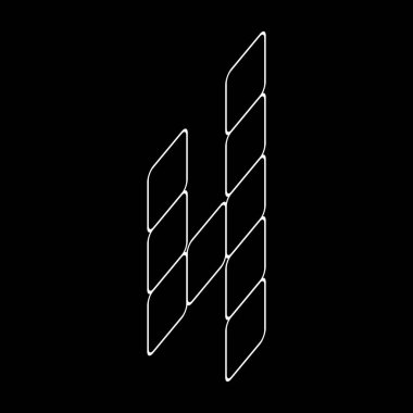 4 numaralı vektör çizgisi. İtalyan sayı dizaynı. Bu tasarım tişörtler, inşaat, mimari, spor vs. için uygundur. Çocukların boyaması için alfabe.