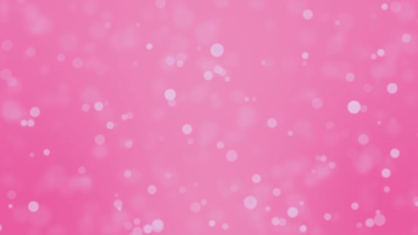 Romantic Pink Bubbles Bokeh Background Glowing Light Particles — Stock Video