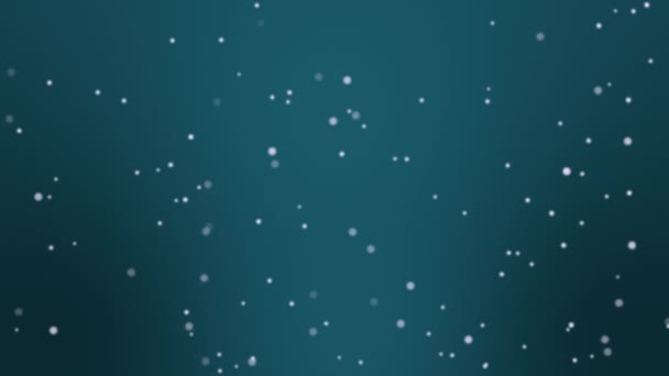 Fondo Cielo Nocturno Estrellado Turquesa Animado Con Partículas Brillantes — Vídeo de stock