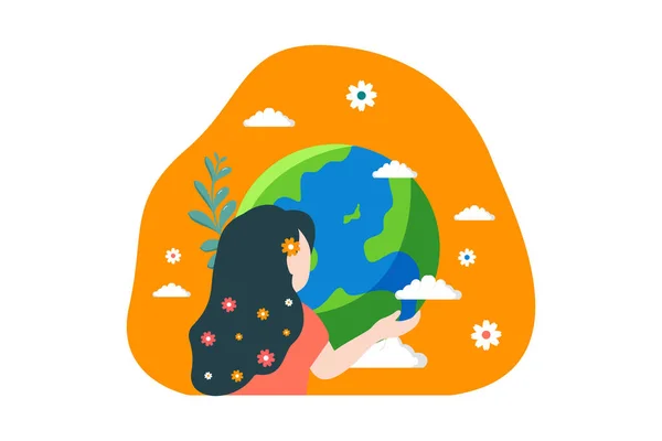 stock vector Earth Day Flat Design Illustration