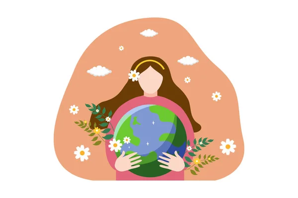 Stock vector Earth Day Flat Design Illustration