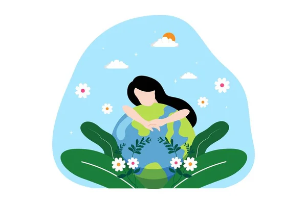 stock vector Earth Day Flat Design Illustration