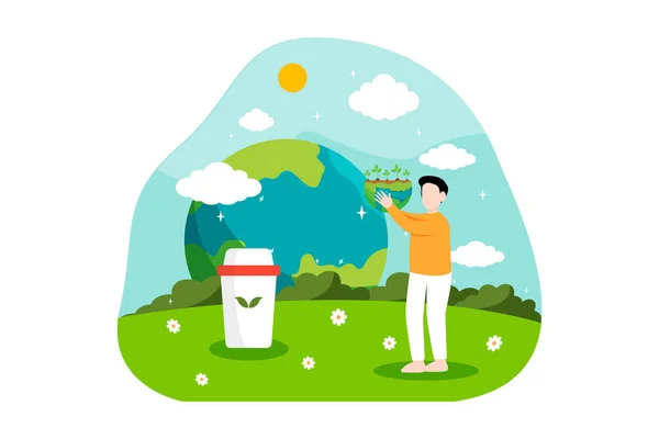 stock vector Earth Day Flat Design Illustration