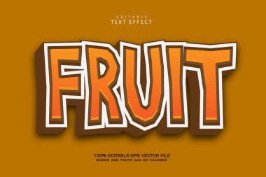 Meyve düzenlenebilir metin efekti 3 boyut kabartma biçimi