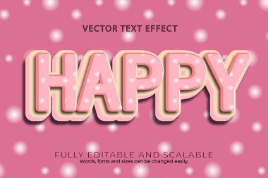 Mutlu metin efekti 3 boyut kabartma biçimi